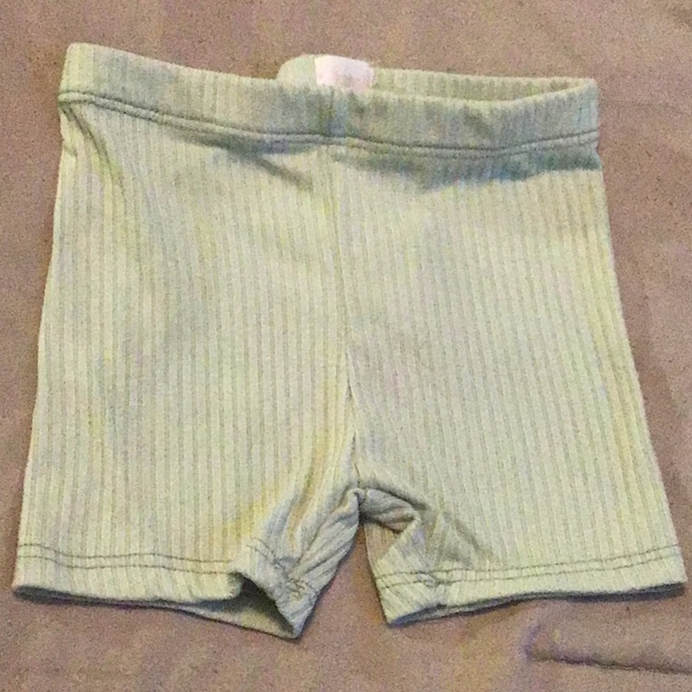 Kids Ribbed Green Shorts